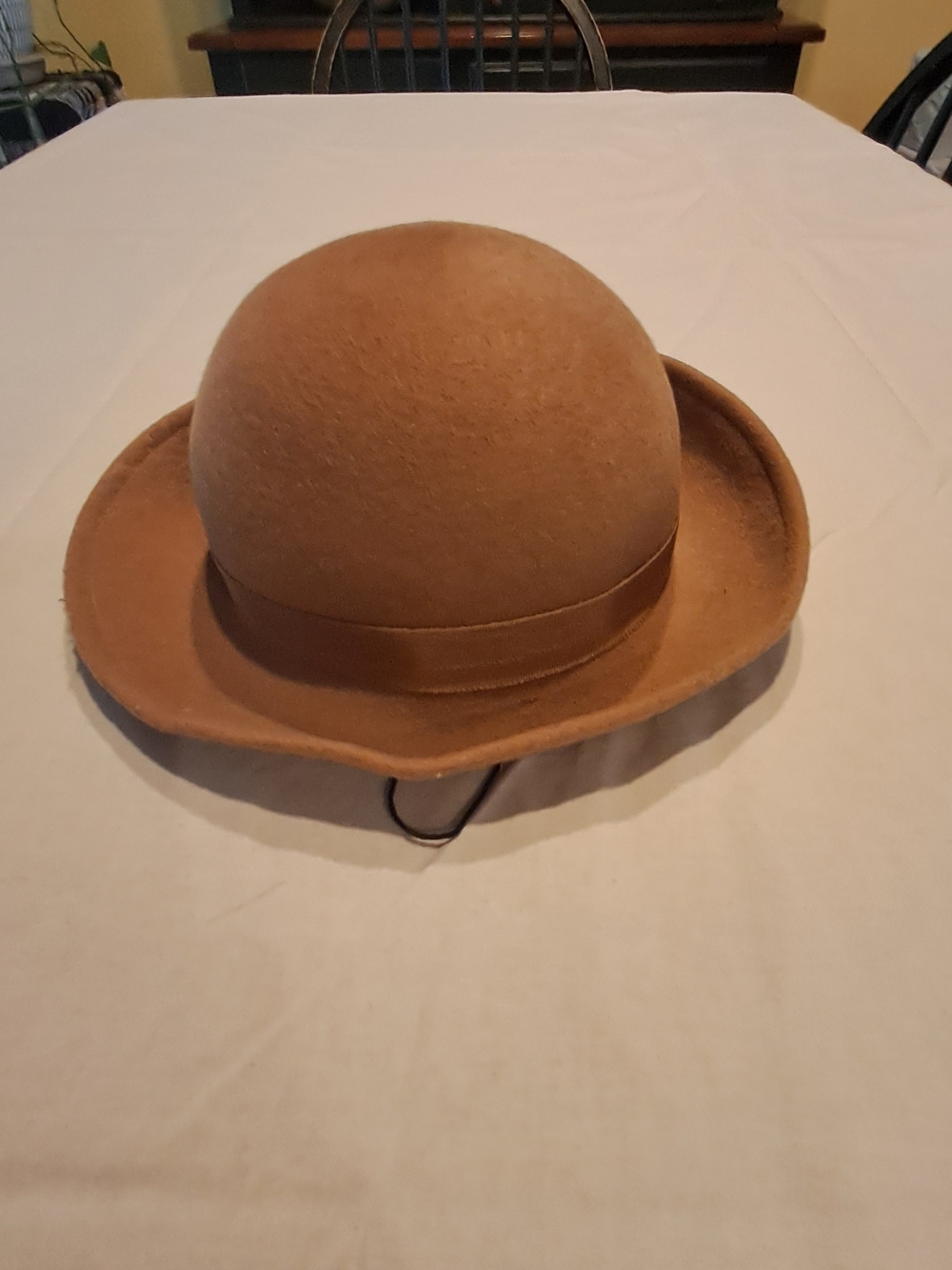 Classic Women's Brown Felt Bowler Hat